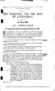 [Extract from Commonwealth of Australia Gazette, No. 77, dated 17th September, [removed]I  THE TERRITORY FOR THE SEAT