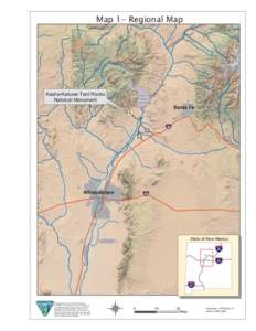 Map 1- Regional Map  Kasha-Katuwe Tent Rocks National Monument  Bandelier