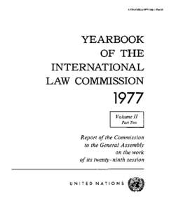 Yearbook of the International Law Commission 1977 Volume II Part Two