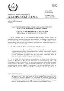 GC(42)/INF/3 - Measures to Strengthen Co-operation in Nuclear, Radiation and Waste Safety