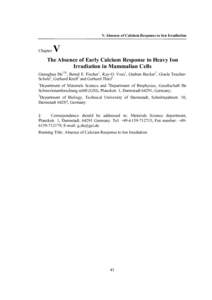 V. Absence of Calcium Response to Ion Irradiation  Chapter V