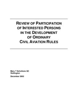 REVIEW OF PARTICIPATION OF INTERESTED PERSONS IN THE DEVELOPMENT OF ORDINARY CIVIL AVIATION RULES