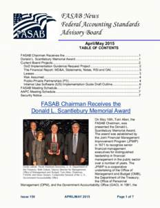 FASAB News Federal Accounting Standards Advisory Board April/MayTABLE OF CONTENTS