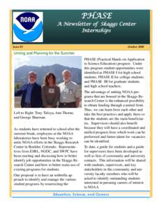 PHASE  A Newsletter of Skaggs Center Internships  Issue #2