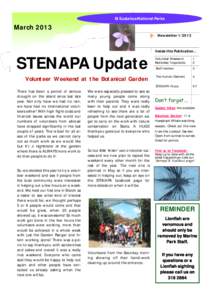 St Eustatius National Parks  March 2013 NewsletterInside this Publication...