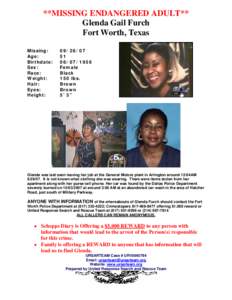 **MISSING ENDANGERED ADULT**