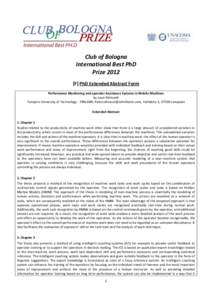 Club of Bologna International Best PhD PrizeF] PhD Extended Abstract Form Performance Monitoring and operator Assistance Systems in Mobile Machines by Lauri Palmroth