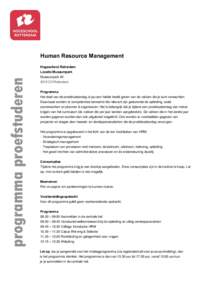 Human Resource Management Hogeschool Rotterdam programma proefstuderen  Locatie Museumpark