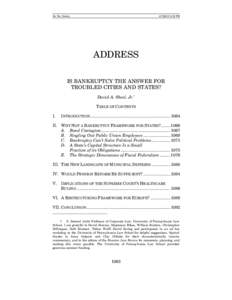 Personal finance / Business / Debt / Chapter 9 /  Title 11 /  United States Code / Debt restructuring / United States bankruptcy court / Financial distress / Chapter 11 /  Title 11 /  United States Code / Default / Insolvency / Bankruptcy / Economics