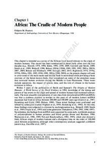 Chapter 1  Africa: The Cradle of Modern People Osbjorn M. Pearson  TE