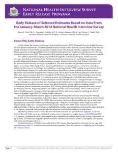 Early Release of Selected Estimates Based Data From the 2014 Data National Health Interview Survey(09/14)