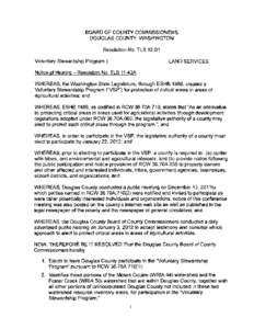 BOARD OF COUNTY COMMISSIONERS   DOUGLAS COUNTY, WASHINGTON Resolution No. TLS 12-01