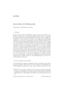DVPW  Karriereverläufe in der Politikwissenschaft Michèle Knodt / Ulrich Willems / Peter Kotzian  1. Einleitung