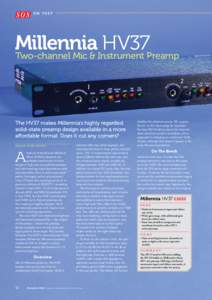 on test  Millennia HV37 Two-channel Mic & Instrument Preamp