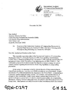 International Academy of Compounding Pharmacists P.O. Box 1365 Sugar Land, Texas[removed]www.iacprx.org [removed]