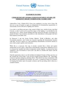 United Nations  Nations Unies Office for the Coordination of Humanitarian Affairs