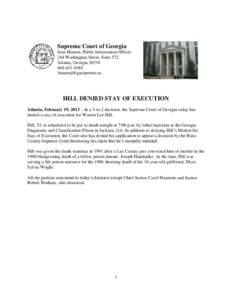 Supreme Court of Georgia Jane Hansen, Public Information Officer 244 Washington Street, Suite 572 Atlanta, Georgia[removed]9385 [removed]