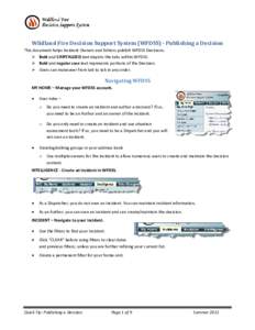 Wildland Fire Decision Support System (WFDSS) - Publishing a Decision