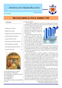         APOSTOLATUS MARIS BULLETIN   (N. 100, 2008/IV)   EDICIÓN ESPECIAL POR EL NÚMERO 100