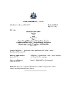 SUPREME COURT OF CANADA CITATION: R. v. D.A.I., 2012 SCC 5 DATE: [removed]DOCKET: 33657