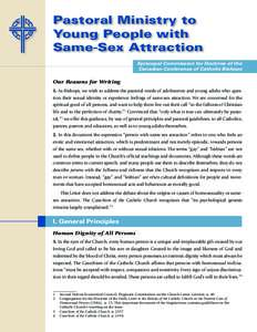 Pastoral Ministry to Young People with Same-Sex Attraction Episcopal Commission for Doctrine of the Canadian Conference of Catholic Bishops