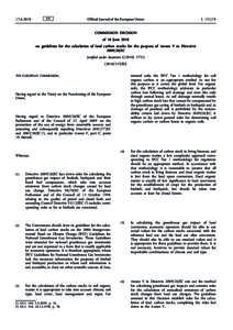 Commission Decision of 10 June 2010 on guidelines for the calculation of land carbon stocks for the purpose of Annex V to Directive[removed]EC (notified under document C[removed])