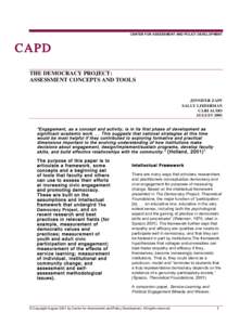 CENTER FOR ASSESSMENT AND POLICY DEVELOPMENT  CAPD THE DEMOCRACY PROJECT: ASSESSMENT CONCEPTS AND TOOLS
