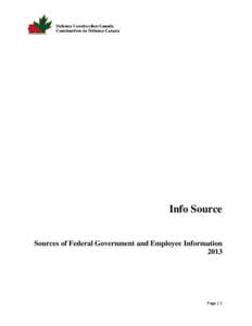 Info Source Sources of Federal Government and Employee Information 2013 Page | 1