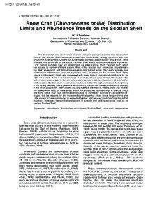 Snow Crab (Chionoecetes opilio) Distribution Limits and Abundance Trends on the Scotian Shelf