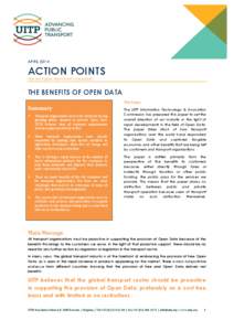 Standards / Open data / Geographic information system / Open standard / Open government / Science / Technology / Open Data in the United Kingdom / Sustainable transport / International Association of Public Transport / Public transport