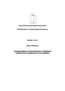 International Input-Output Association Working Papers in Input-Output Economics WPIOX[removed]Sadao Nishimura