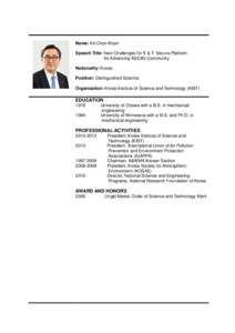 Structure / International relations / Korea Institute of Science and Technology / Kist / Association of Southeast Asian Nations