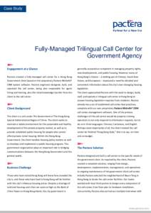 Case Study[removed]Fully-Managed Trilingual Call Center for Government Agency - Hong Kong Housing Authority