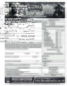 OPEN INDIAN RODEOENTRY/WAIVER FORM  july 3-5, 2015 • Dea n C. Jackson Memor i a l A r en a, W indow Ro ck, A Z COMPETITOR: