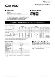 1  Dimming/Connector Type CXA-0320 ■ Features