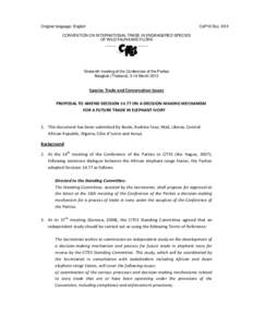 Economic Community of West African States / Member states of La Francophonie / Member states of the Organisation of Islamic Cooperation / Member states of the United Nations / International relations / Ivory trade / CITES / Burkina Faso / Ivory / Africa / Wildlife smuggling / Earth