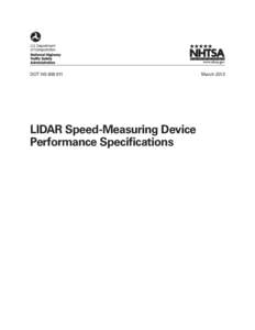 DOT HS[removed] 	  LIDAR Speed-Measuring Device Performance Specifications  March 2013