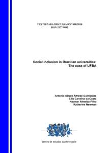 Social inclusion in Brazilian universities English-table-Graphs