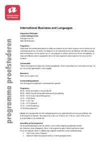 International Business and Languages Hogeschool Rotterdam programma proefstuderen  Locatie Kralingse Zoom