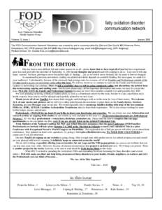 FOD  fatty oxidation disorder communication network  Volume 12, Issue 1