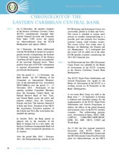 Eastern Caribbean Central Bank  CHRONOLOGY OF THE EASTERN CARIBBEAN CENTRAL BANK 2010	-