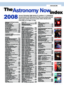 Article index[removed]TheAstronomy Now index  2008