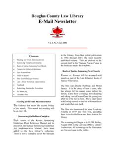 Douglas County Law Library  E-Mail Newsletter Vol. 5, No. 7; July 2008