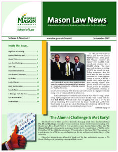 Mason Law News A Newsletter Newsllett tter ffor Alumni t dents, t a