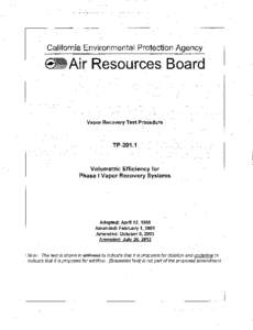 California Environmental Protection Agency  8 Air Resources Board