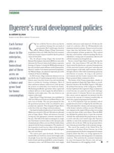 TANZANIA  Nyerere’s rural development policies BY ANTONY ELLMAN AGRICULTURAL DEVELOPMENT CONSULTANT