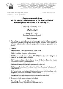 SUBCOMMITTEE ON HUMAN RIGHTS COMMITTEE ON DEVELOPMENT updated: 24 January[removed]Joint exchange of views