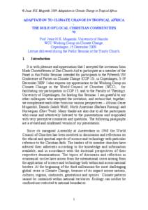 © Jesse N.K. Mugambi[removed]Adaptation to Climate Change in Tropical Africa  ADAPTATION TO CLIMATE CHANGE IN TROPICAL AFRICA