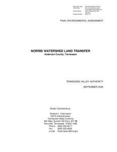 Norris Land Transfer EA - Final 9-12.doc