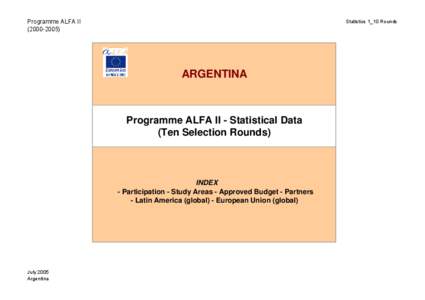 Programme ALFA II[removed]Statistics 1_10 Rounds  ARGENTINA
